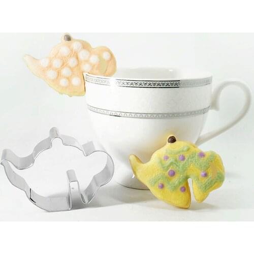 1 PC Teapot Cake Baking Biscuit Pastry Mould Stainless Steel Cookie Cutter Cake Tools DH147