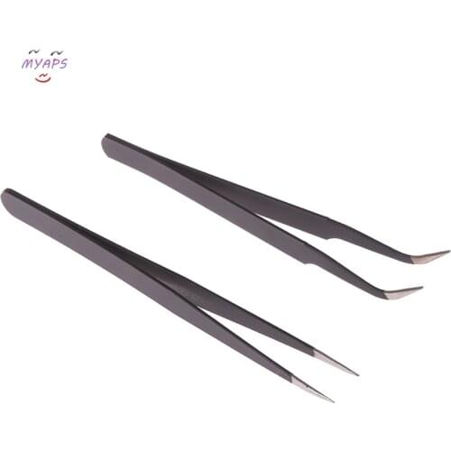 1Pc Straight Curved Tweezer Stainless Steel Nail Sticker Rhinestone Picker Eyebrow Tweezers Eye Makeup Nail Art Tool