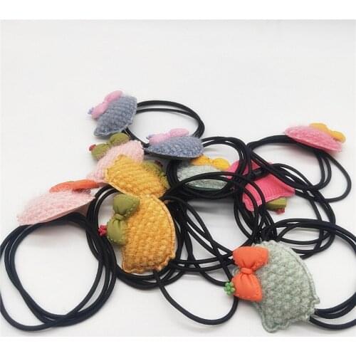 10psc/set lindo Anillo para el cabello de animal cabeza cuerda elástica banda de goma banda para el cabello diademas de dibujos