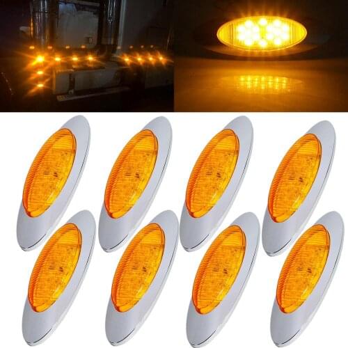 8PCS Side Marker Lights 16 LED Trailer Light Amber Clearance LED Lights 12 v Turn Signal Truck Light LED Marker Side Lights