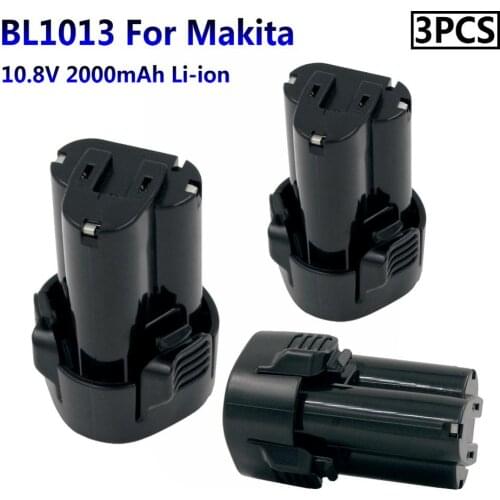 3PCS BL1013 Rechargeable Batteries 2000mAh Li-ion for Makita 10.8V 12V Battery 194550-6 194551-4 Cordless Drills DF330D TD090D