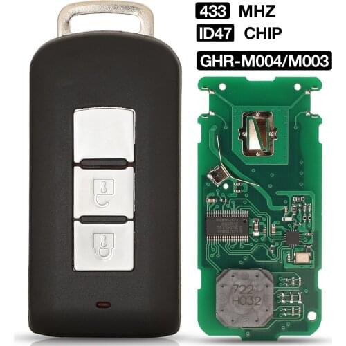 Kutery 3BTN 433MHZ ID47 HITAG3 NCF2952X Keyless GO GHR-M004/M003 Remote Control Car Key For Mitsubishi Montero L200 Pajero Sport