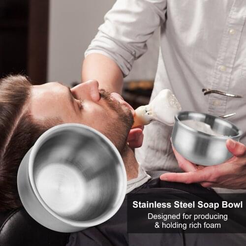 Stainless Steel Soap Cup Bowl Shaving Mug Bowl Barber Beard Razor Shave Cup for Men Facial Hair Cleansing Shaving Barber Tool