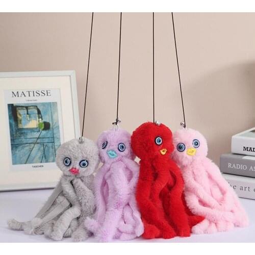 Puzzle Wooden Pole Plush Octopus Funny Kitten Cat Stick Toy Biting Chewing Pet Cats Play Toys Supplies Accessories