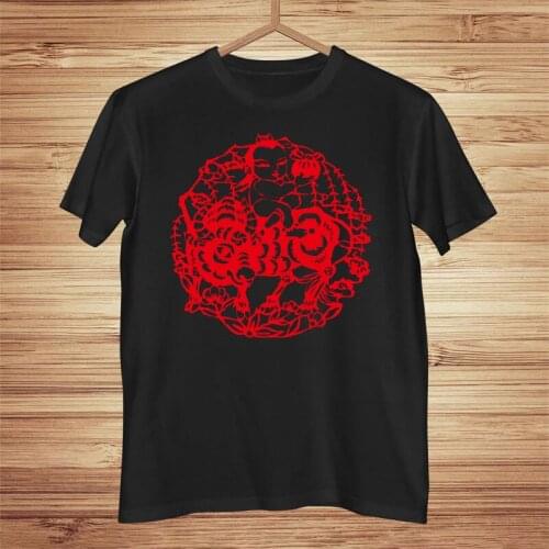 New Chinese year of the ox paper-cut window grill style Men t-shirt Summer Fashion Womens t-shirts Comfortable 100% cotton