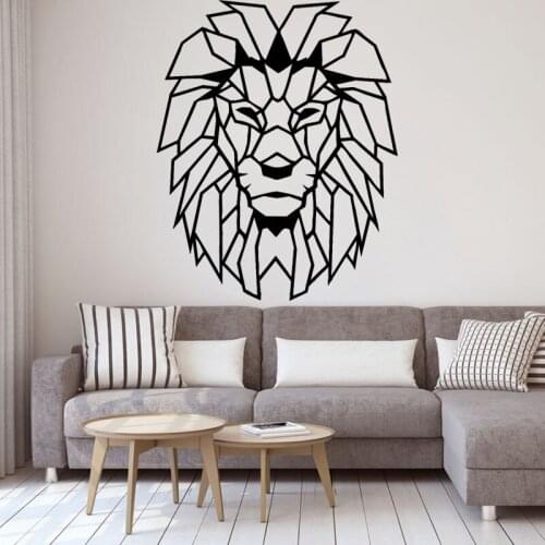 Geometric Objects Lion Head Wall Sticker Animal Home Decor Vinyl Art Decal Mural Children Kids Room Decoration Nursery Wallpaper