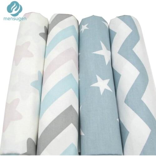 50cm*160cm Stars and Chevron Printed Cotton Fabric for Patchwork Cushions Pillows Sewing Tissu Telas Tecido to Patchowk