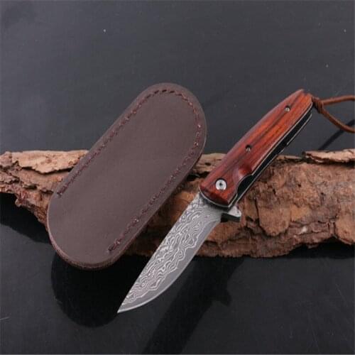 Classic Red War Quick Open Folding Knife VG10 Damascus Steel Blade High Hardness Outdoor Survivcal Hunting And Camping EDC Tool