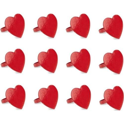 Heart Napkin Rings For Valentine 'S Day, Love Metal Serviette Buckles For Mother 'S Day, Father 'S Day,Party(12 PCS)-ABUX