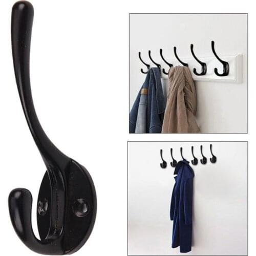 9 Pack Coat Hooks Wall HooksHeavy Duty Wall Mounted for Hat Hardware Dual Prong Retro Coat Hanger with 20 Screws(Black/Gold