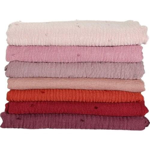 10pcs/lot crinkle pompom ball shimmer muslim winter scarves woman fashion viscose malaysia tudung hijab wholesale scarves