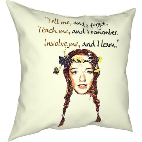 Anne Quote Anne With An E Pillow Case Home Decorative Cushions Throw Pillow for Sofa Polyester Double-sided Printing