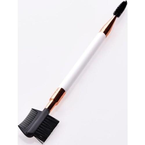 New Double End Eyebrow Comb Brow Lash Brush Eye Multifunction Makeup Eyelash Grooming Ylon Fiber Eyebrow Brush