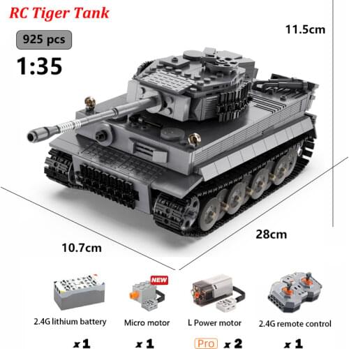 Cada NEW Rc Tank Miniaturas 1:35 WW2 German Military armas Tiger Tank Model Toys MOC Building Blocks Toys For Boys Brinquedos