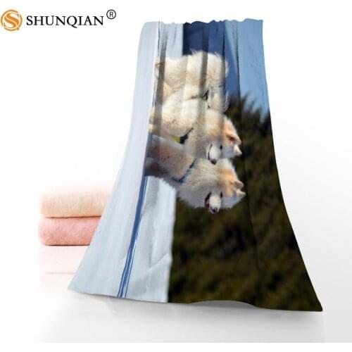 Customize Your Pet And Samoye 35x75cm Daily Exercise Fitness Fast Dry Face Microfiber Towel