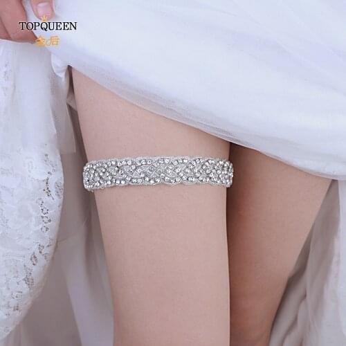 TOPQUEEN Fahion Soft Sexy Women Girl Lace Rhinestone Wedding Party Bridal Lingerie Cosplay Leg Garter Belt Suspender THS216