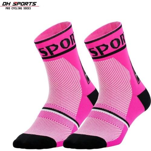 Professional Sport Cycling Socks Breathable Men Women Climbing Hiking Walking Running Mid-tube Socks Racing Insertion Socks