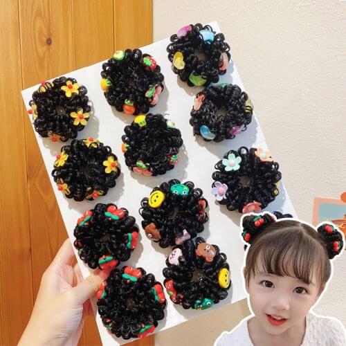 2 Pcs/Set Baby Girls Cute Cartoon Flower Wig Elastic Hair Bands Children Soft Scrunchies Rubber Bands Kids Hair Accessories