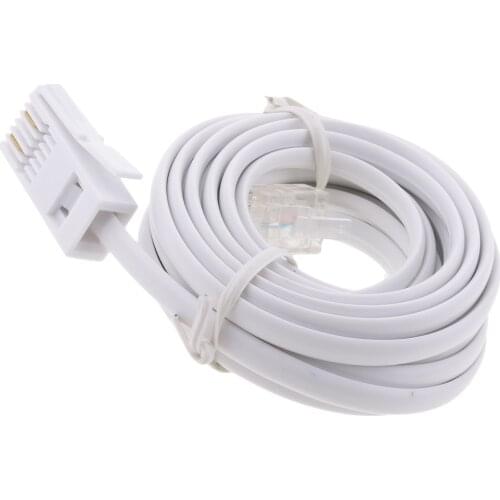 RJ11 to UK BT 6P2C Modular Telephone Cable, 10 Foot for Landline Telephone, White