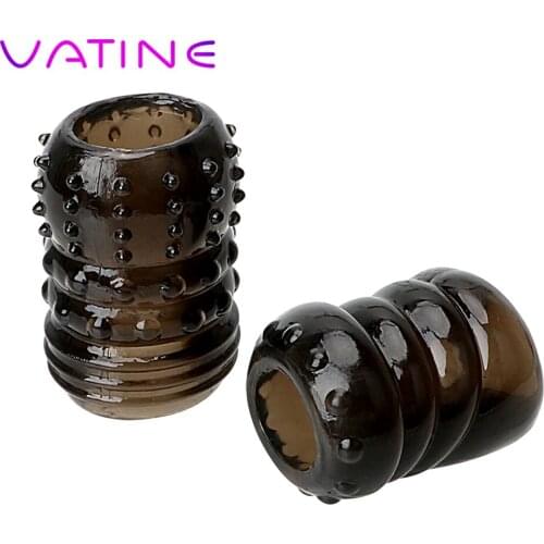 VATINE Penis Sleeve Cock Ring Glans Penis Thickening Extender Enlargement Delay Ejaculation Sex Toys for Men Male Masturbation