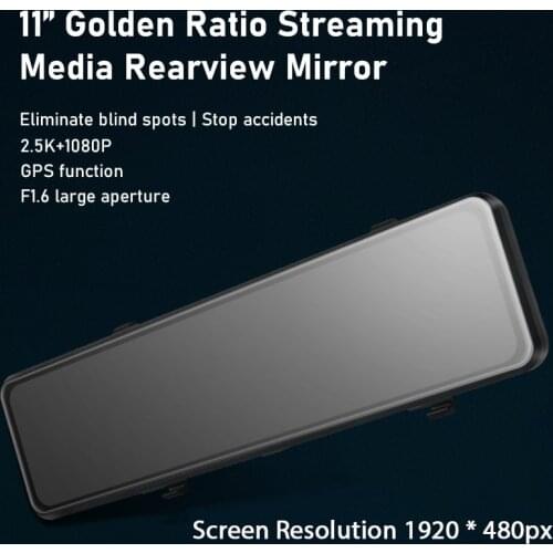 Jansite 11 Inch 2K Car Dash Cam Front Rear Camera 1440P DVR Detector Recorder 24H Parking Monitor GPS Tracking 2.5K