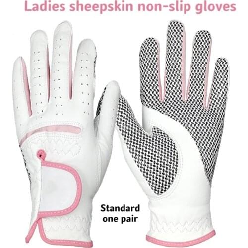 1 pair of ladies golf gloves dirt-resistant and wear-resistant sheepskin non-slip particles golf gloves ladies