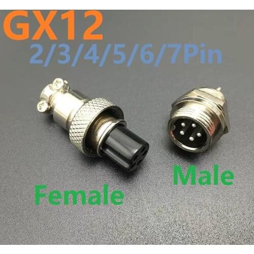 1PC GX12 Male/Female Part Socket 2/3/4/5/6/7PIN 12mm Wire Panel Connector Aviation Plug Circular Plug