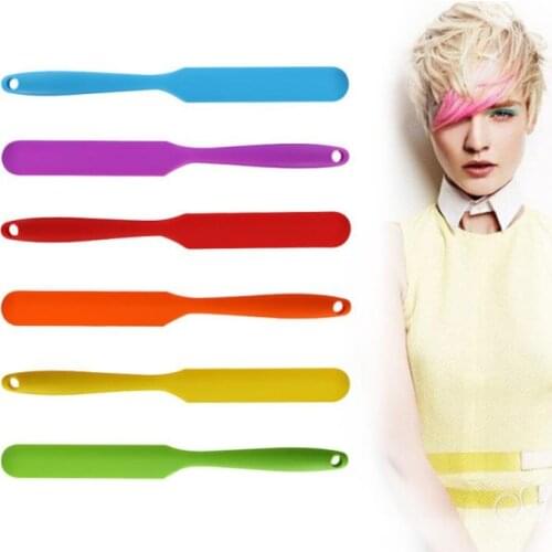 1pc silicone Hair dye Brush Salon Barber Hair color scraper colorful Hairdressing comb styling tools