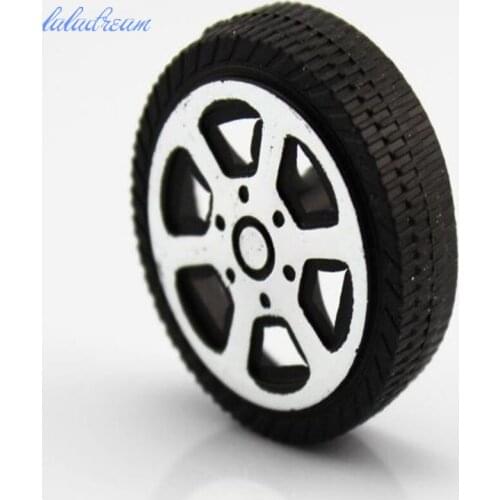 10pcs/lot 30*9*1.9mm mini plastic wheel diy car model part simulation plastic tires