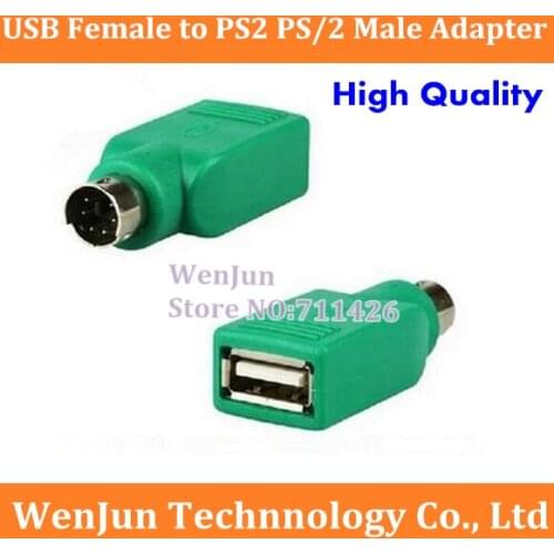 200PCS DHL/EMS Free Shipping USB Female to PS2 PS/2 Male Adapter Converter keyboard Mouse Mice High Quality