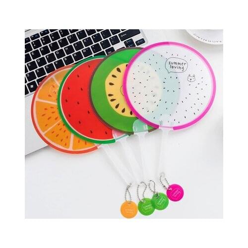2018 New Hot sale 100pcs/lot Cheap Small Plastic Summer Fruit Cartoon Character Hand fan wholesale Ventilador de la mano Mao fa
