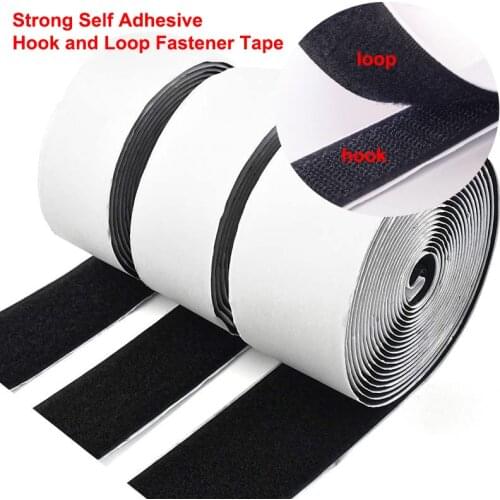 25M Tape Velcros Hook and Loop Tape Cable Ties Sewing Accessories Black White adhesive Hook and Loop for DIY Fastener