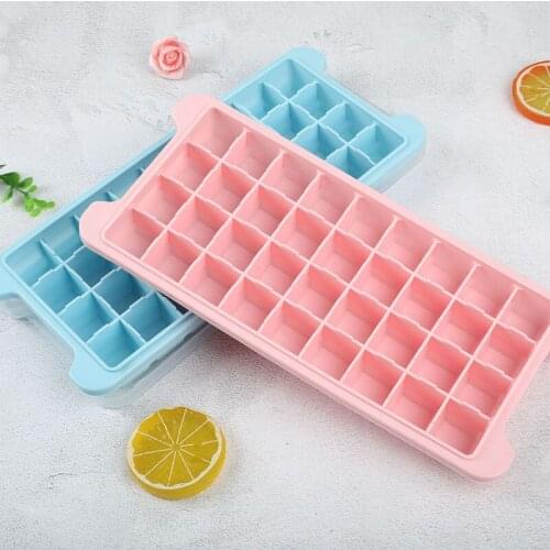 36 Grid Food Grade Silicone Ice Cube Tray Home with Lid DIY Ice Cube Mold Square Shape Ice Cream Maker Kitchen Bar Accessories