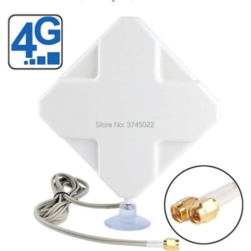 1pcs 4G LTE Antenna 35dbi Aerial Booster Double SMA Aerial Male Plug Connector for Huawei ZET USB Modem