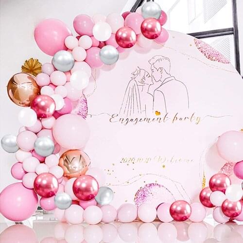 Balloons Garland Pink Balloon Arch & Garland Kit 122PCS Macaron Pink Balloon Garland Kit Rose Gold 4D Balloon Party Supplies