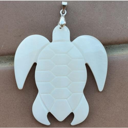 Free shipping Fashion Jewelry White Mother of Pearl Shell Turtle Art Pendant Bead MC10023