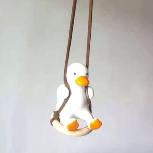 Decorative Duck Pendant Decoration Cute Duck For Car Car Accessory Rear View Mirror Automotive Decoration Swing Duck New Arrival