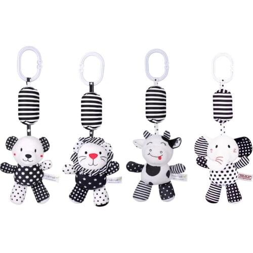 Baby Rattle Toys Cartoon Animal Infant Mobile Cloth Toy Baby Trolley Bed Wind Chimes Rattles Bell Crib Hanging Bell Pacify Toys