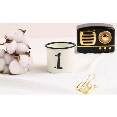 Enamel Handless Japanese Classic Sake Cup Household Cup Tea Cup Dessert Cup Pudding Cup