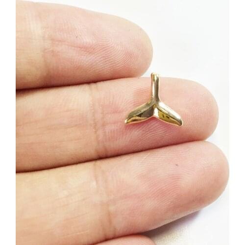 Eruifa 20pcs 10mm Pretty Mini Mermaid Tail Zinc Alloy necklace,earring bracelet jewelry DIY handmade 2 colors