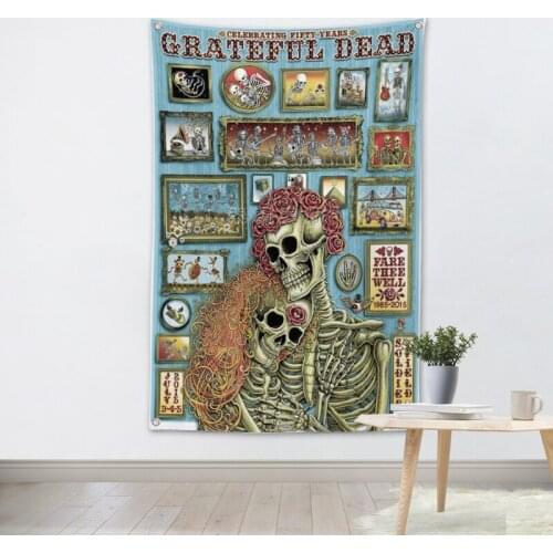 GRATEFUL DEAD Rock Band Poster wall sticker Hanging Art Waterproof Cloth Polyester Fabric Flags banner Bar Cafe Hotel Decor