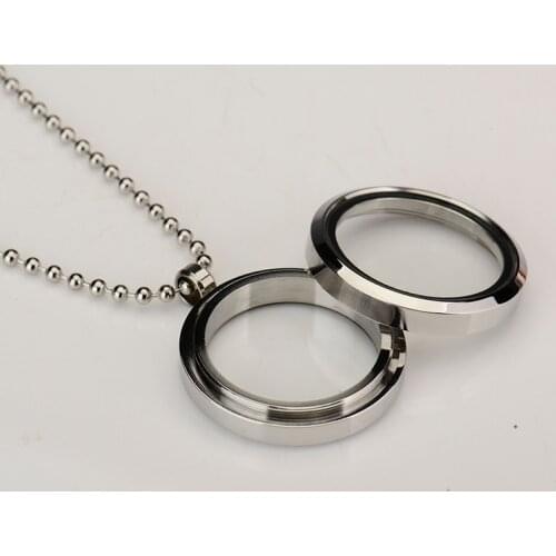 Photo locket pendant necklace stainless steel 31mm 38mm locket pendant necklace for DIY