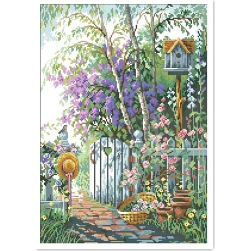 Sweethearts Gate cross stitch kit forest flower 18ct 14ct 11ct white fabric cotton thread embroidery DIY handmade needlework