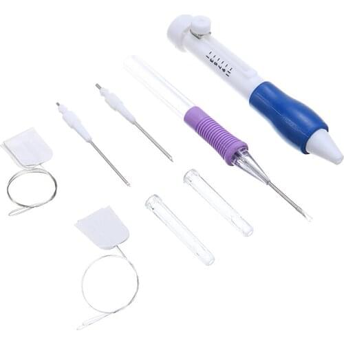 Practical 3 Size Magic Embroidery Pen Kit Stitching Punch Needle Sewing Tool Set Threaders Art Handmaking Sewing Poking Crochet