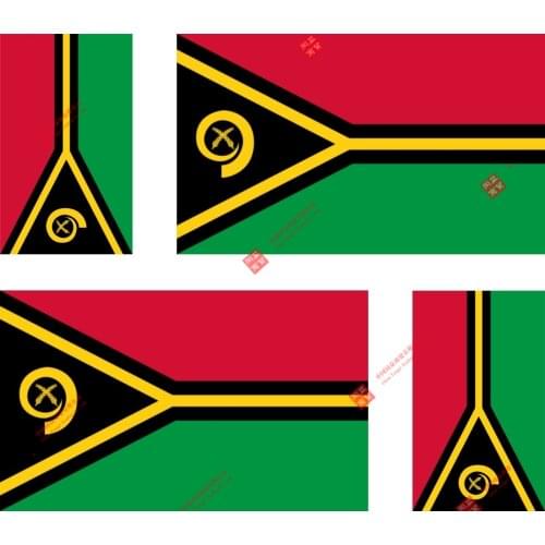 Set of Beautiful 4x Sticker Vinyl Car Bumper Decal Outdoor Car Moto World Flag Vanuatu Racing Helme Tlaptop Stickers