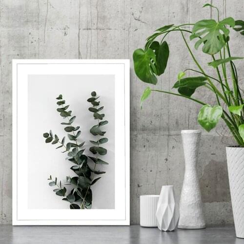 White Roses Poster Nordic Canvas Painting Eucalyptus Branc Wall Art Pictures For Living Room Modern Decorative Prins On The Wall