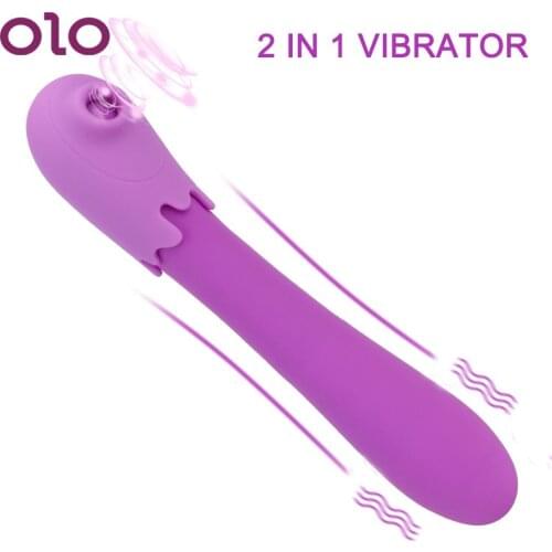 OLONipple Sucker 2 In 1 Dildo 9+9 Mode G Spot Clitoris Stimulator Sex Toys for Women Patting Sucking Vibrator Female Masturbator