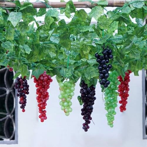 Plastic grape bunches fruit model hotel bar cafa home garden birthday wedding christmas decoration Simulation faux fake fruit