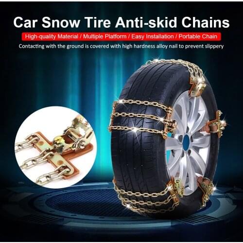 8PCS Car Tire Anti-skid Steel Chain Winter Spikes Cadenas Para Nieve For Tire Chains Rain Winter Tool Tires Car Car Truck SUV