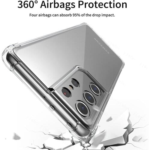 Anti-Knock Shockproof TPU Case for Samsung Galaxy S21 Ultra S21Plus S20 FE 5G A12 A71 A51 A31 A21S Clear Crystal Phone Cover